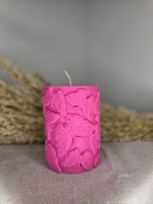 Χειροποίητο Αρωματικό Κερί “Κύλινδρος με πεταλούδες”