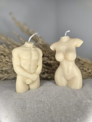 Χειροποίητα Αρωματικά Κεριά Σετ “Γυναικείο και ανδρικό σώμα”