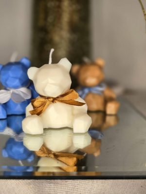 Χειροποίητο αρωματικό κερί Πολύγωνο Αρκουδάκι - Μπομπονιέρα