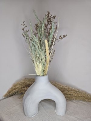 Nordic Βάζο ''U'' με αποξηραμένα λουλούδια - Μπομπονιέρα