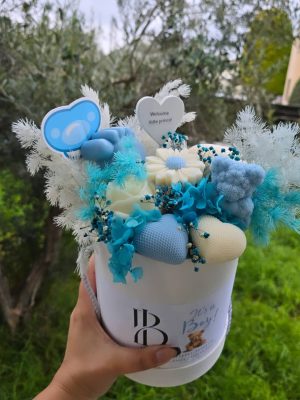 Μπουκέτο λουλουδιών από αρωματικά κεριά - It's a boy