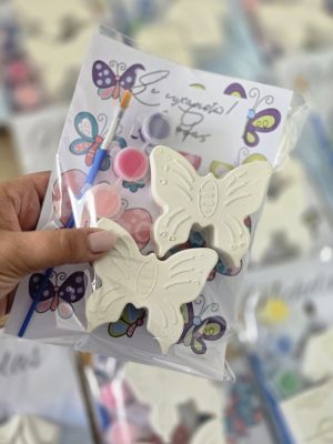 Πεταλούδα - Σετ ζωγραφικής με γύψινες φιγούρες - Παιδική Μπομπονιέρα