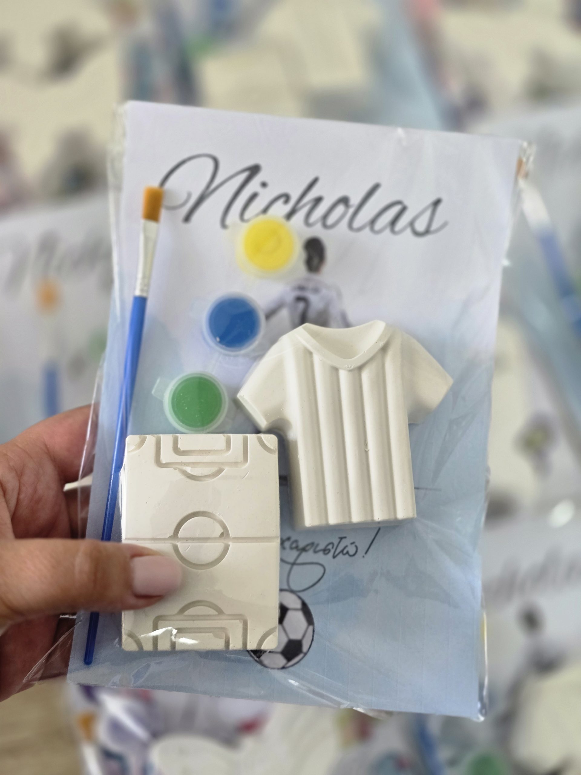 Ποδόσφαιρο - Σετ ζωγραφικής με γύψινες φιγούρες - Παιδική Μπομπονιέρα