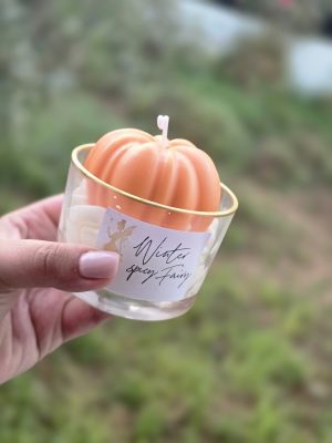 Ποτήρι κερί με κολοκύθα - Γεμιστά Κεριά